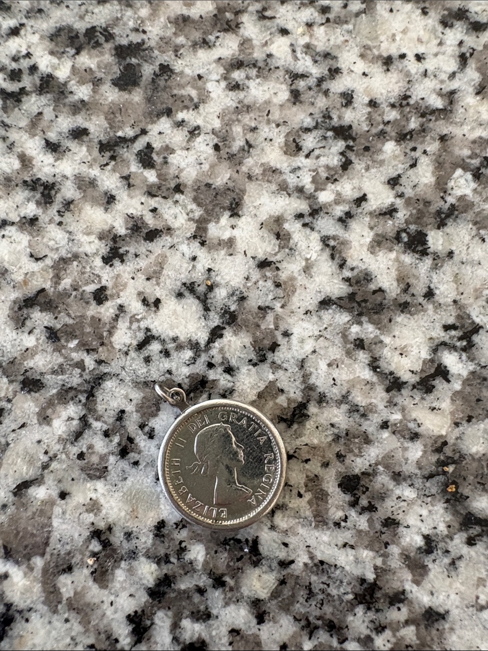 Silver Coin Pendant Charm - Vintage Style